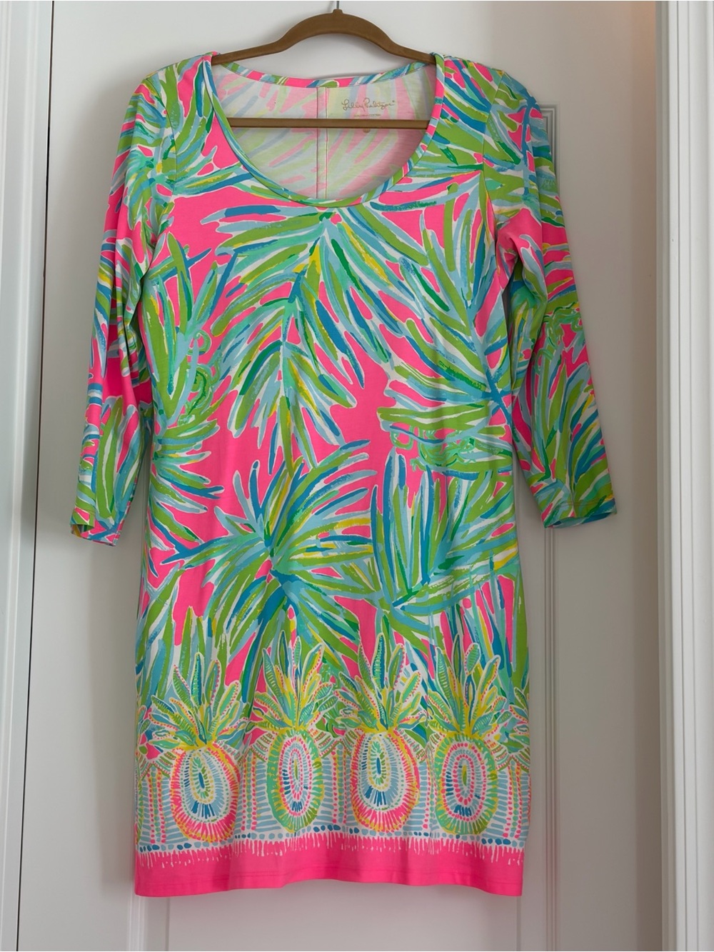 Lilly Pulitzer Pink Tropical Palm & Pineapple Shift Dress